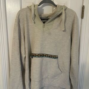 Howler Brothers Cream Hoodie with Patterned Pocket